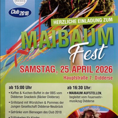 Bild vergr&ouml;&szlig;ern: Einladung zum Maibaumfest 2026